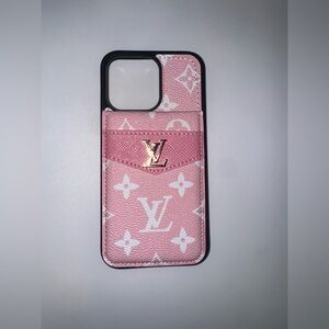 Pink and White Monogram 15 pro max Phone Case